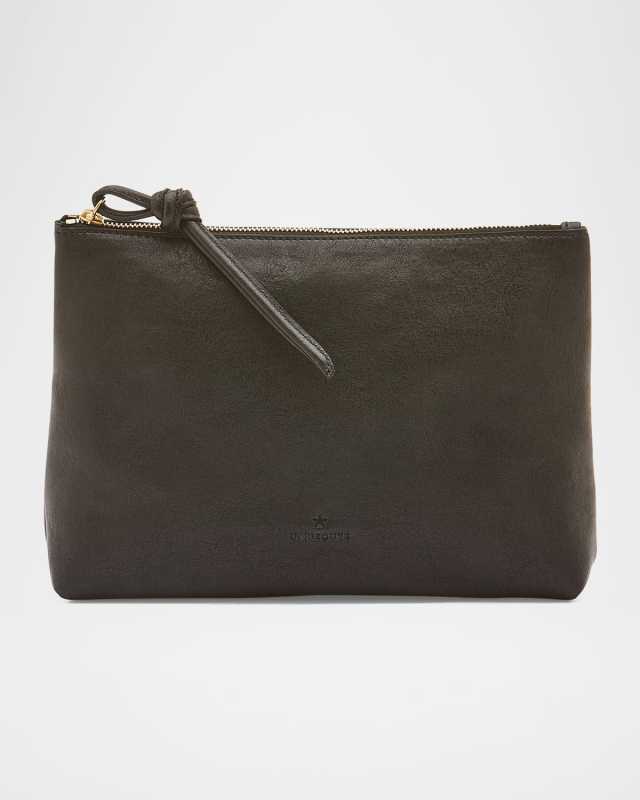 Snodo Zip Leather Clutch Bag